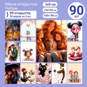 Набор мини-открыток в подарок, 90 шт(арт. minicard-037)